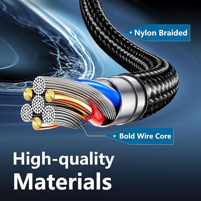 USB A to USB C Charger Cable, 5 Pack [3/3/6/6/10ft] Type C Fast Charging Cord High Data & Transfer Wire Compatible for iPhone 16/15/Pro/Plus/Pro Max iPad Pro Air ps5 Controller Samsung Galaxy(Black)