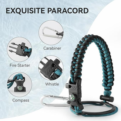 HASLE OUTFITTERS Half Gallon Insulated Water Bottles 64 oz, Stainless Steel Metal Water Jug with 2 Lids Keep Cold 48h/Hot 24h, Leak Proof & BPA-Free Water Flask Jug(Navy,1)