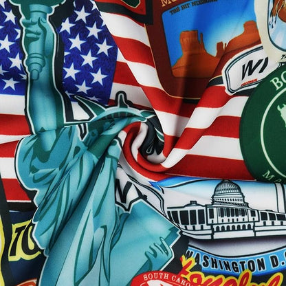 Explore Land Travel Luggage Cover Suitcase Protector Fits 23-26 Inch Case (Statue of Liberty, M)