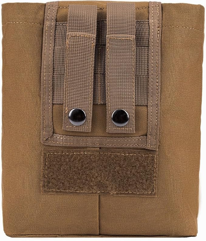 MOLLE Dump Pouch Roll Up Magazines Recovery Utility Admin Bag Drawstring Foldable Tool Mag Drop Waist Pack for Tactical/Range/Battle/Duty Belt Hunting Shooting Competition