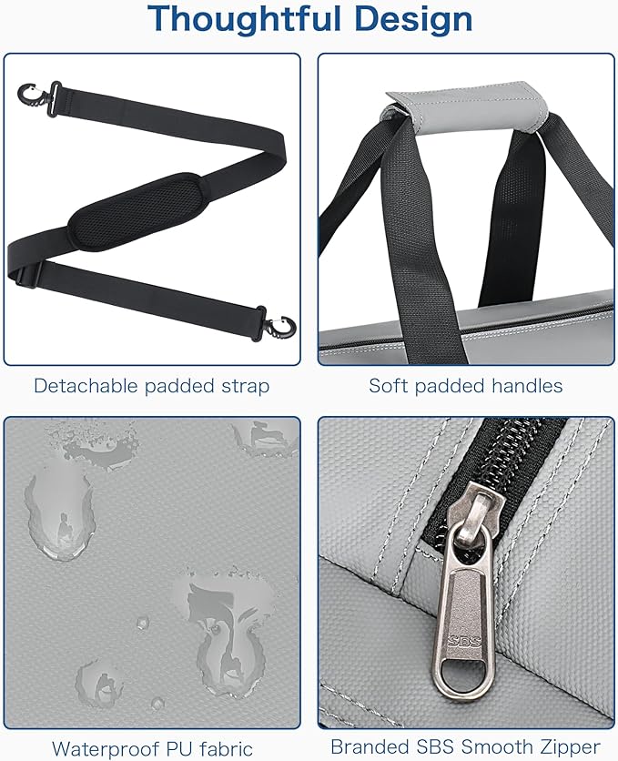 80L Large Duffle Bag for Travel, Urtala 26” Travel Duffle Bag for Men and Women, Foldable Traveling Duffel Bags with Shoes Compartment, Waterproof and Tear Resistant (Gray)