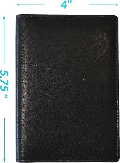 Personalized Monogrammed Black Leather RFID Passport Wallet