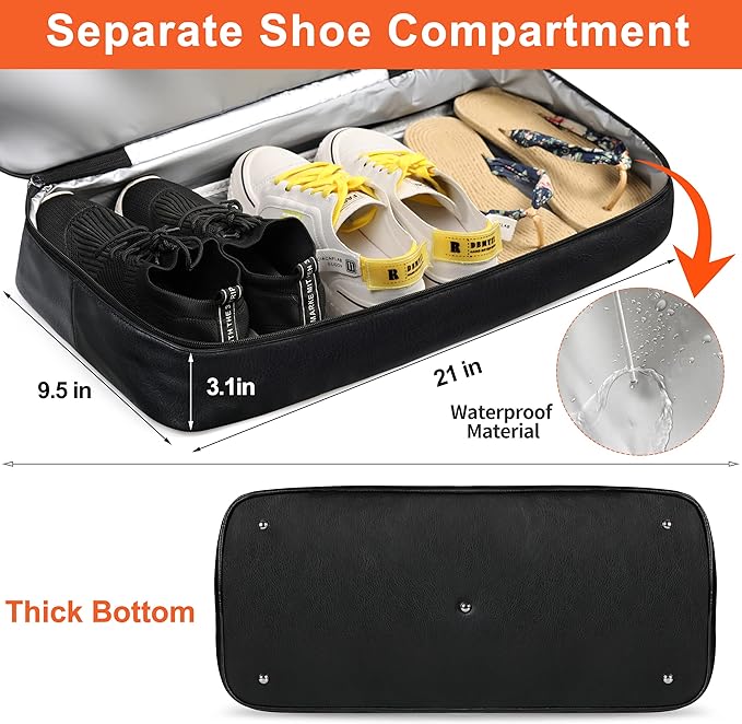 IBFUN Weekender Bags for Women, 21" Weekender Travel Bag, Travel Duffle Bag with Shoe Compartment Carry on Overnight Duffel Bag for Weekend Travel Business Trip, 3PCS