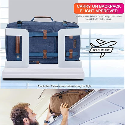 WITZMAN Canvas Backpack Vintage Travel Backpack Large Laptop Bags Convertible Shoulder Rucksack(A519-1 Classic Blue)