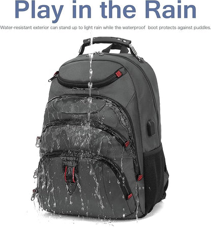 Boavan Laptop Backpack for men, 15.6 inch Laptop Bag with USB Port, Waterproof Travel Work Backpack Purse, Anti-Theft Teacher Nurse Doctor Casual Bookbags Office Business backpack，Grey