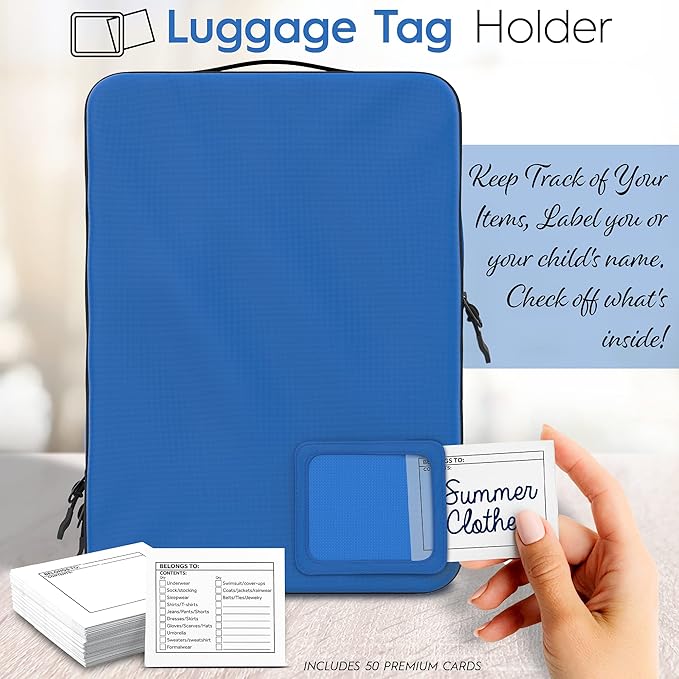 8-Piece Luxury Compression Packing Cubes & Bags for Travel – Maximize Space in Luggage with HybridMax Double-Capacity Design, 50 Luggage Tags, Deluxe Set, Lifetime Satisfaction Suitcase Organizer Bags