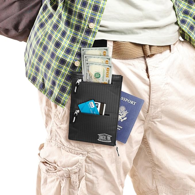 Shacke Hidden Travel Belt Wallet w/RFID Blocker