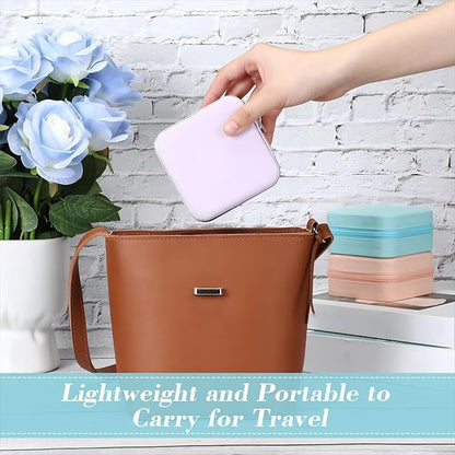 Batiyeer 50 Pcs Small Jewelry Travel Case Bulk Mini Jewelry Box Wedding Bridesmaid Proposal Return Gift for Pooja(Pink Purple Blue)