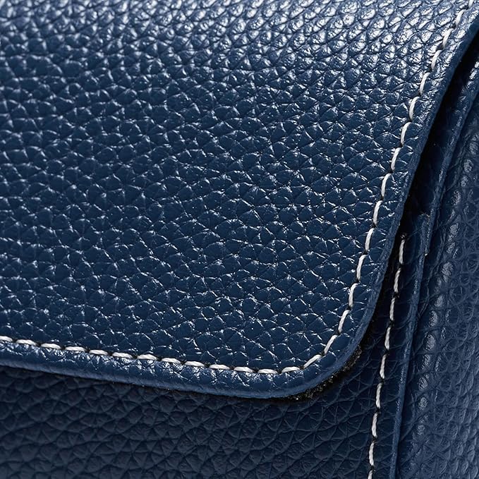 Oirlv Luxury Leather Travel Watch Case Single Watch Box for Men and Women Portable Jewelry Watch Storage Roll Organizer(Blue)