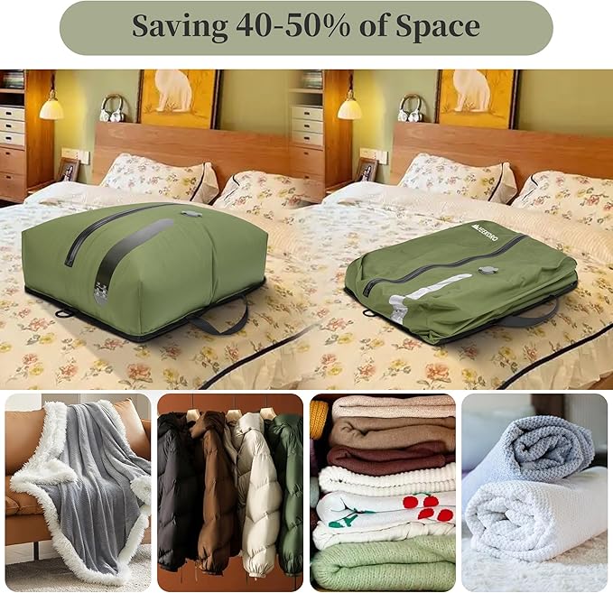 Vacuum Bags for Travel, Professional IP67 Reusable Vacuum Compression Bags for Travel Suitcases and Backpack, Durable Space Saver Bag (2 PACK, No Pump)