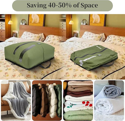 Vacuum Bags for Travel, Professional IP67 Reusable Vacuum Compression Bags for Travel Suitcases and Backpack, Durable Space Saver Bag (2 PACK, No Pump)