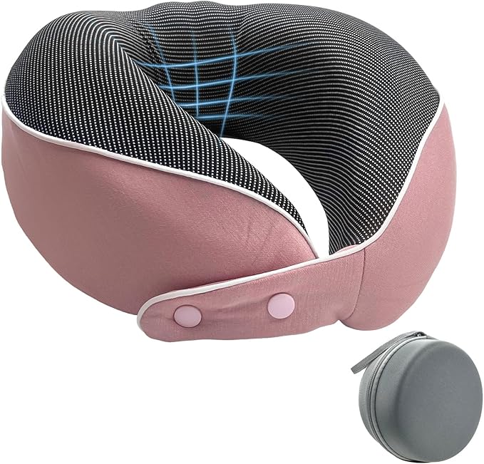 Memory Foam Travel Pillow,U-Shaped Neck Pillow for Sleeping Airplane and Car, with Portable Storage Case, Soft & Breathable, Provides Head & Neck Support