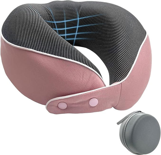 Memory Foam Travel Pillow,U-Shaped Neck Pillow for Sleeping Airplane and Car, with Portable Storage Case, Soft & Breathable, Provides Head & Neck Support