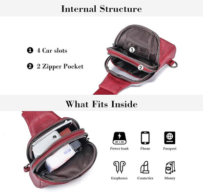 INICAT Sling Bag for Women Touchscreen Small Crossbody Cell Phone Purse Fanny Pack
