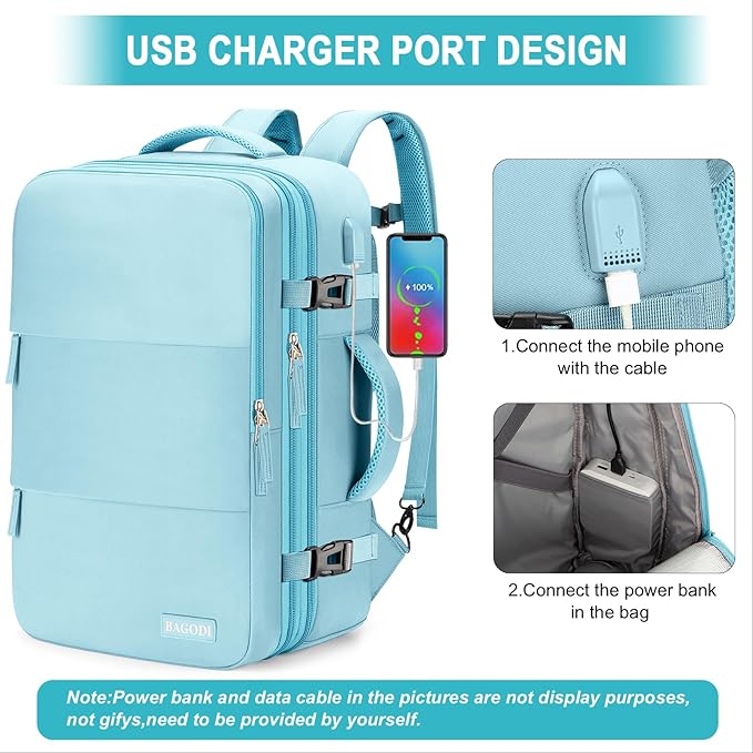 Carry On Backpack, 42L Flight Approved Travel Backpack for Men Women,Airline Approved Gym Backpack Waterproof Business Laptop Daypack Laptop Backpack,Casual Daypack for Business Weekend Hiking