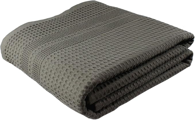 GILDEN TREE Waffle Bath Sheet Large Bath Towels Quick Dry Thin Body Towels, 40x80 Oversized Bath Towels for Adults, Classic Style (Stone)