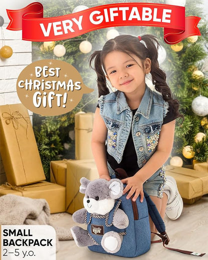 Mouse Backpack, Mouse Toys for Kids 3-5, Toddler Stuffed Animal Gifts for 2 3 4 5 Year Old Girl Boy