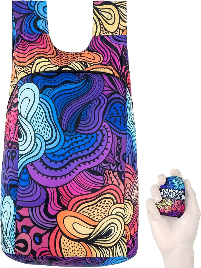 Nanobag Ultra-Lightweight Foldable Backpack for Traveling and Compact Mini Hiking Pack for Men & Women, Reusable Collapsible