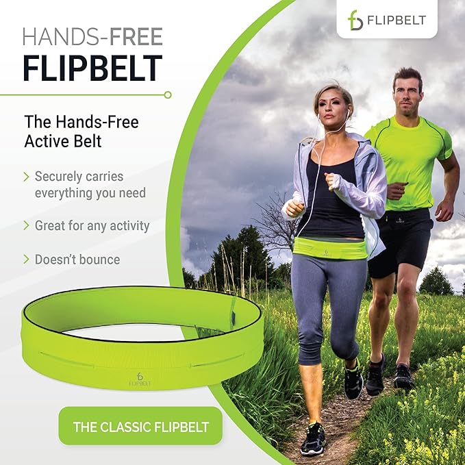 FlipBelt Classic Running Belt, Running Fanny Pack for Women and Men, USA Company