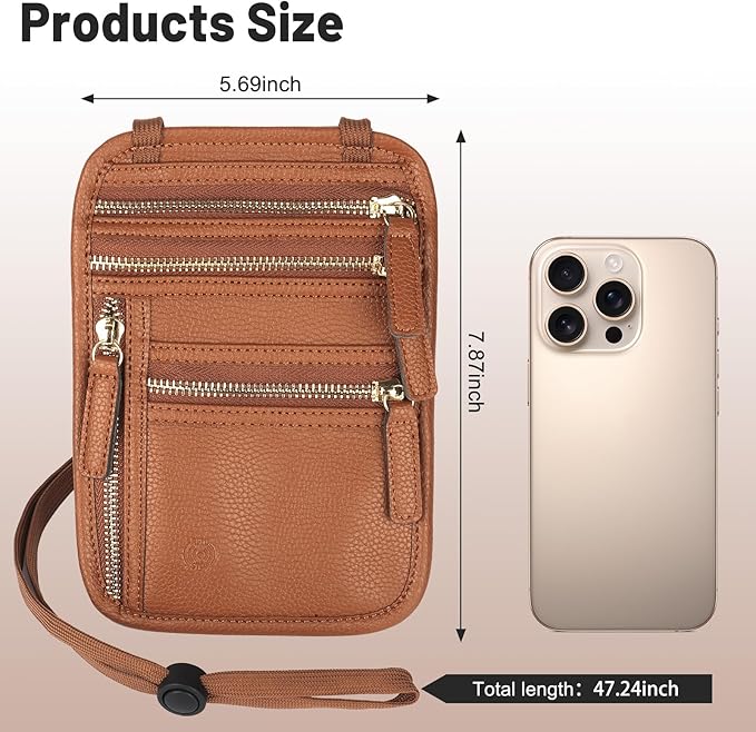 Sizobi Neck Wallet for Traveling Women Men, RFID Blocking Leather Passport Holder Travel Pouch, Family Travel Document Organizer Passport Wallets,International Travel Must Haves Travel Accessories