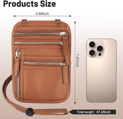 Sizobi Neck Wallet for Traveling Women Men, RFID Blocking Leather Passport Holder Travel Pouch, Family Travel Document Organizer Passport Wallets,International Travel Must Haves Travel Accessories