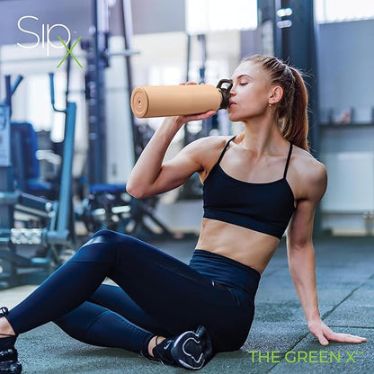 SipX™ Triple-Insulated Stainless Steel Water Bottle 40oz. With 3 Lids, BPA-Free Reusable Insulated Water Bottle Keeps Cold 24 Hours, Metal Water Bottle Made Of Sustainable Material For Hiking & Biking