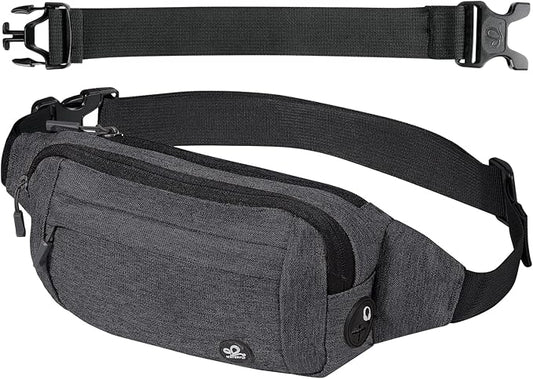 WATERFLY Fanny Pack Waist Bag: Small Hip Pouch Bum Bag Fannie Pack Phanny Fannypack Waistpack Bumbag Beltbag Sport Slim Fashionable for Jogging Hiking Hiker Woman Man
