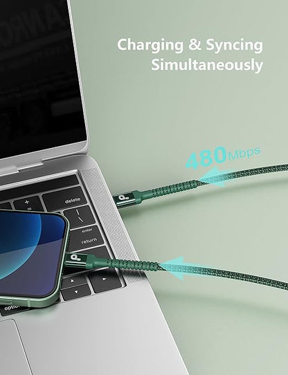 PRAKIE USB C to Lightning Cable 6FT 2Pack USB-C Fast Charger Cable Mfi Certified Type C to Lightning Cord USBC for iPhone 13 12 11 Pro Max Mini X XS XR 8 Plus 10 SE iPad 8th (Green)