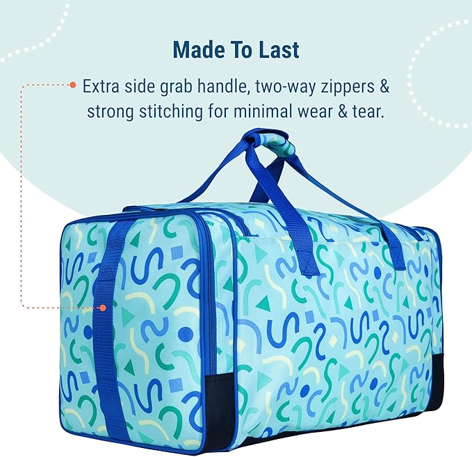 Wildkin Kids Weekender Duffel Bag – Carry-On Size for School, Travel, & Sleepovers