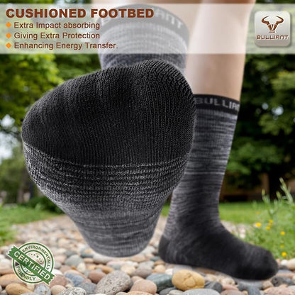 BULLIANT Compression Socks for Men 6Pairs, Athletic Crew Socks Cushioned For Men Sports Running-Arch Support