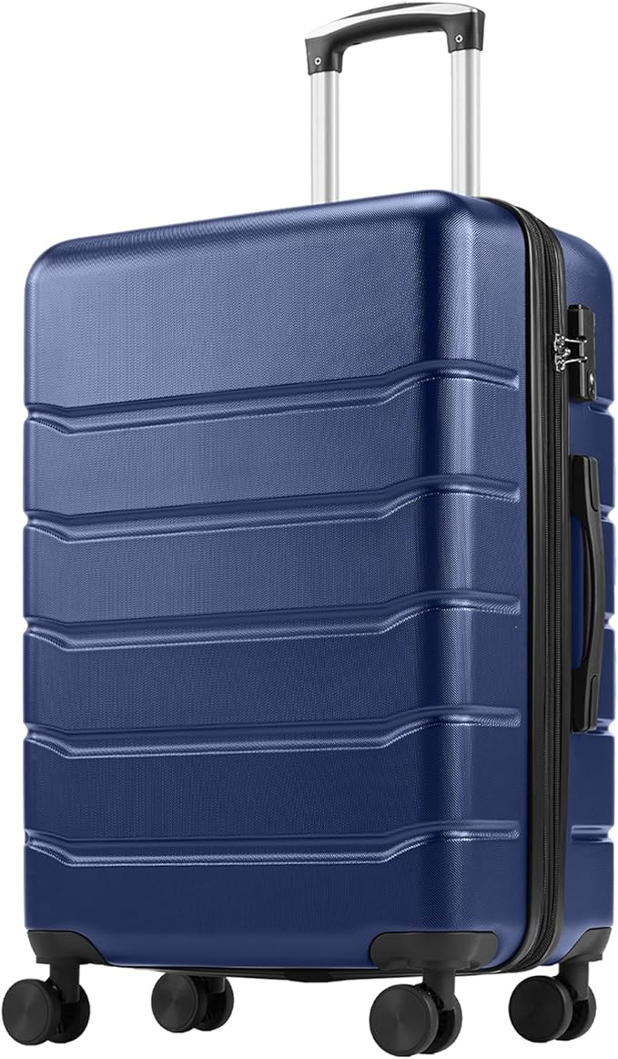 OLIXIS 28 Inch Luggage, Hardside Checked Suitcase with Spinner Wheels, Lightweight ABS Hard Shell Travel Luggage, TSA Approved Lock, Expandable Large Suitcase for Business & Travel–Blue