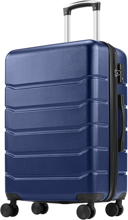 OLIXIS 28 Inch Luggage, Hardside Checked Suitcase with Spinner Wheels, Lightweight ABS Hard Shell Travel Luggage, TSA Approved Lock, Expandable Large Suitcase for Business & Travel–Blue