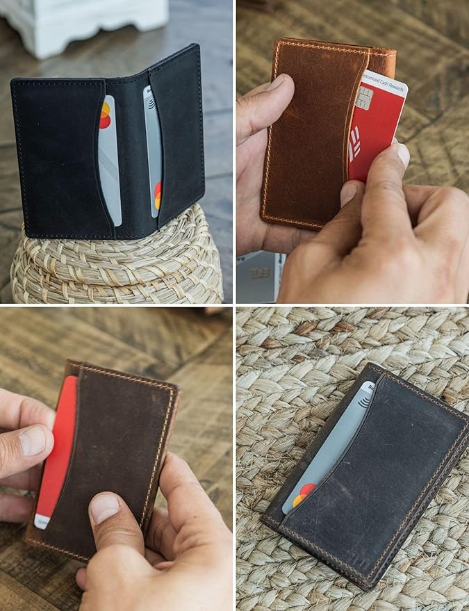 Handcrafted Genuine Leather Wallets, Minimalist Cardholders, and Passport Covers, Handmade Gift
