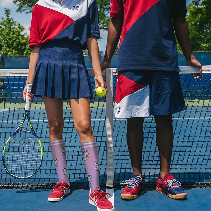 fenglaoda Compression Socks Women Men 6 Pairs, Knee High Best Support Circulation Socks for Running, Travel, Flight, Nurse