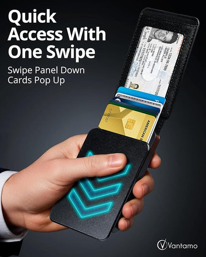 Vantamo Premium Wallet for Men with Money Clip & Card Holder, Compact & Slim Wallet with RFID, 8-12 Cards, Perfect Gifts for Men