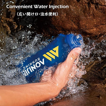 TRIWONDER Soft Flask Collapsible Water Bottles Running Bottle BPA-Free Foldable Handheld Runner Water Flask for Hydration Pack Marathon Hiking Cycling Climbing Travel (01# 500ml - Pack of 2)