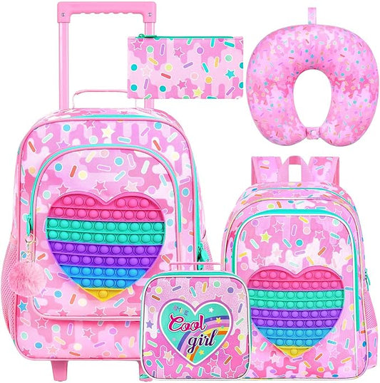 Kids Luggage for Boys and Girls, Cute Dinosaur Unicorn Rolling Wheels Suitcase for Toddler Children