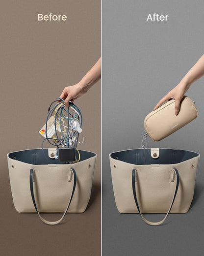 tomtoc Electronics Organizer Travel Case, Water Resistant Travel Bag Cable Organizer for Essentials, Tech Pouch Accessories Carry Storage for Cord, Phone, Cables, Airpods, USB Flash Drive, Daily Items