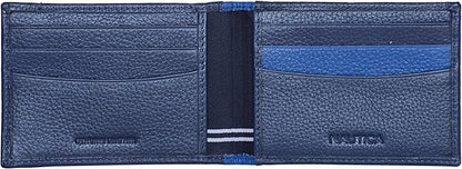 Nautica Men's Slim Wallet | Card Case | RFID Blocking | ID Window | Minimalist | Lightweight | Genuine Leather