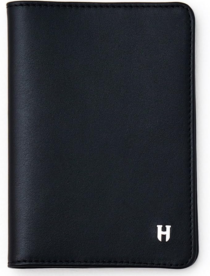 Passport Holder for Travel, Men & Women, RFID Handcrafted Nappa Leather Passport Cover & Case, Gift Box & Pouch for Birthday & Christmas, Black