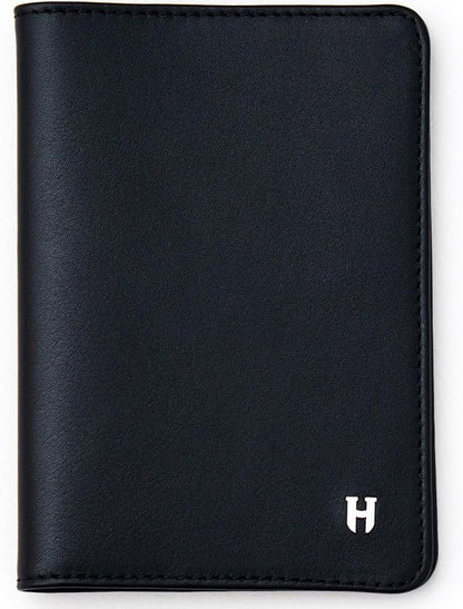 Passport Holder for Travel, Men & Women, RFID Handcrafted Nappa Leather Passport Cover & Case, Gift Box & Pouch for Birthday & Christmas, Black