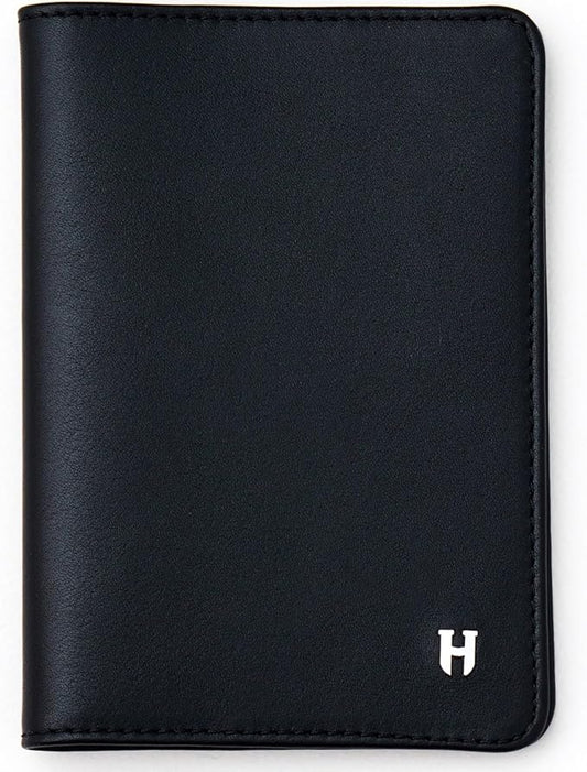 Passport Holder for Travel, Men & Women, RFID Handcrafted Nappa Leather Passport Cover & Case, Gift Box & Pouch for Birthday & Christmas, Black