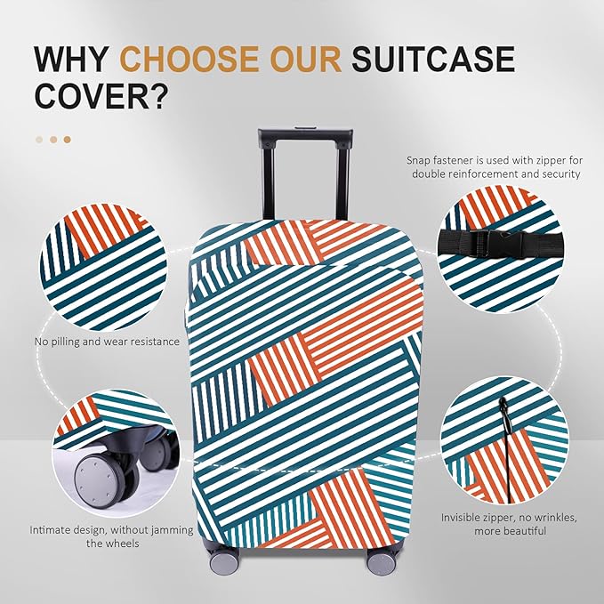 Travel Luggage Cover - Scratch-Resistant Fit 19-31 Inch Suitcase Protector, Not Included (F-S-007, S(19-21inch))