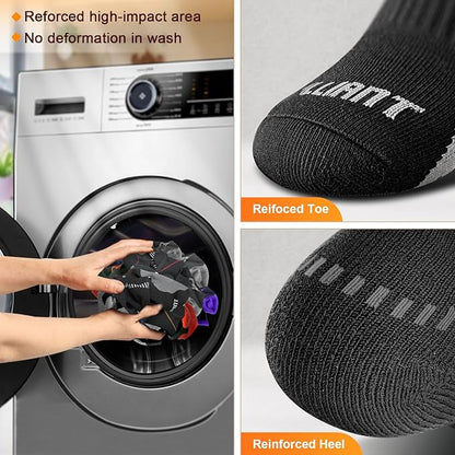 BULLIANT Compression Socks for Men 6Pairs, Athletic Crew Socks Cushioned For Men Sports Running-Arch Support