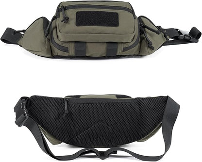 Tactical Fanny Pack CCW Gun Waist Bag for Men and Women with Pistol Holster, Low Profile Concealed Carry Everyday Hip Pack for Hiking Travel Outdoor Running Hunting, Range Green