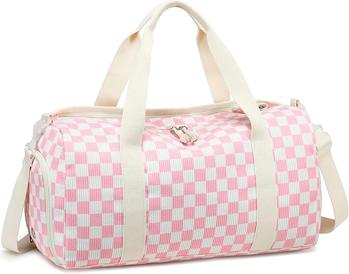 BLUBOON Duffle Bag Girls Kids Cute Gym Bag with Shoes Compartment & Wet Separation Waterproof Sports Overnight Travel Bag