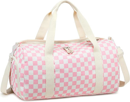 BLUBOON Duffle Bag Girls Kids Cute Gym Bag with Shoes Compartment & Wet Separation Waterproof Sports Overnight Travel Bag