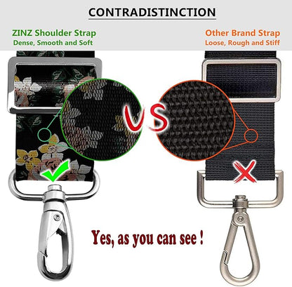 Shoulder Strap, ZINZ 57" Padded Adjustable Shoulder Bag Straps Replacement for Bags with D-Ring (LR02O01)