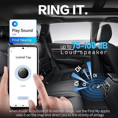 Air Tracker Tag for Android & iOS,Smart Tags-4 Pack,Dual System Bluetooth Luggage Tracker Works via Apple Find My or Google Find Hub,Item Finder for Backpack,Key,Travel & Commute (White/Black, 4 Pack)