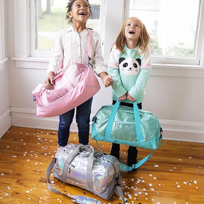 Wildkin Kids Overnighter Duffel Bag – Carry-On Size, Ideal for School & Sleepovers – Holographic